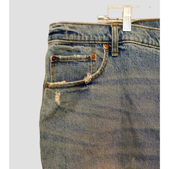 Abercrombie Fitch Jeans The Skinny 36 Short Blue Denim Destroyed Distressed NEW - Picture 2 of 12